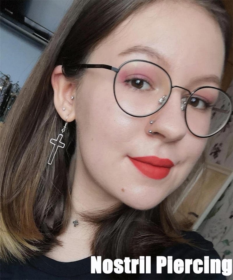 Earmark 7Pairs 6/7/8/9/10/12/14MM Surgical Steel Horseshoe Small Septum Rings Smiley Piercing Jewelry Circular Curved Barbell Piercing Hoops Set for Nose Nipple Nostril Cartilage Helix Daith Tragus Lip Eyebrow - Image 5